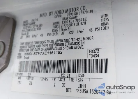2014 Ford Transit Connect Xlt from USA, damaged, VIN NM0LS7F7XE1161152
